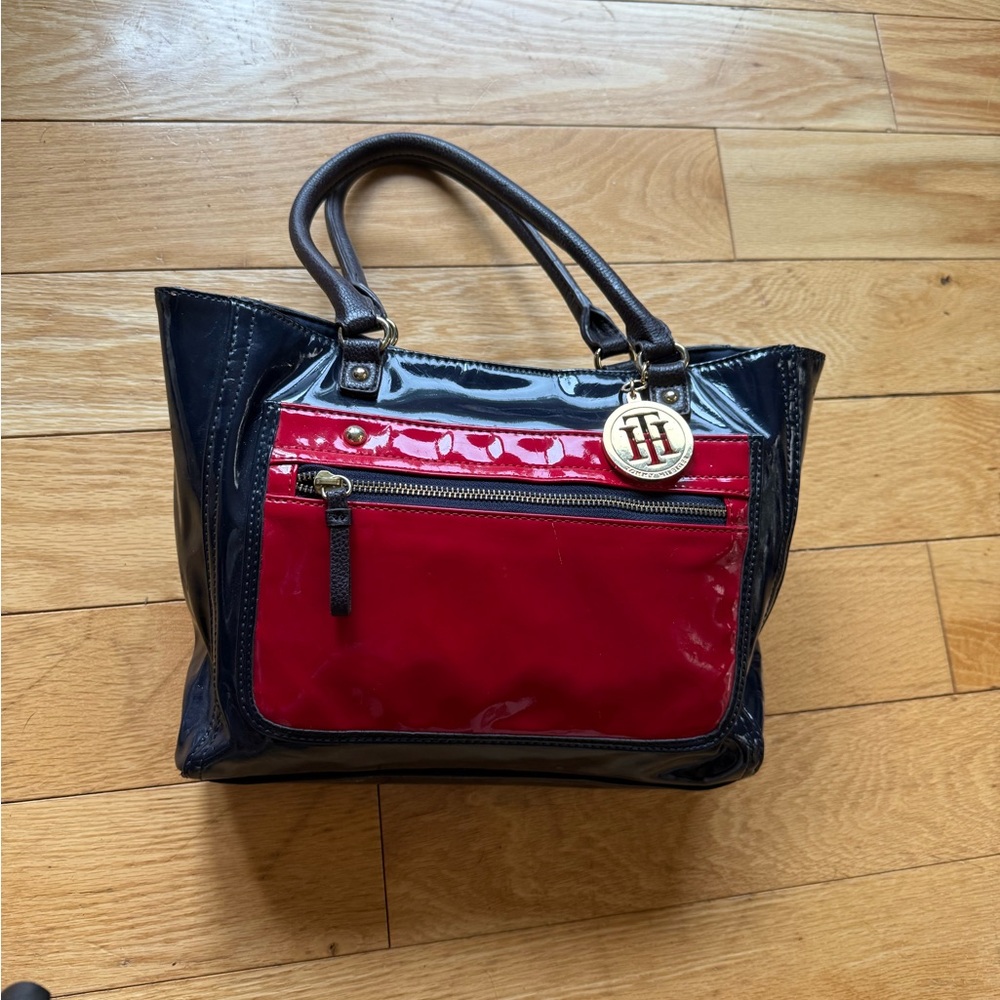 Tommy Hilfiger Red and Black Women's Bag